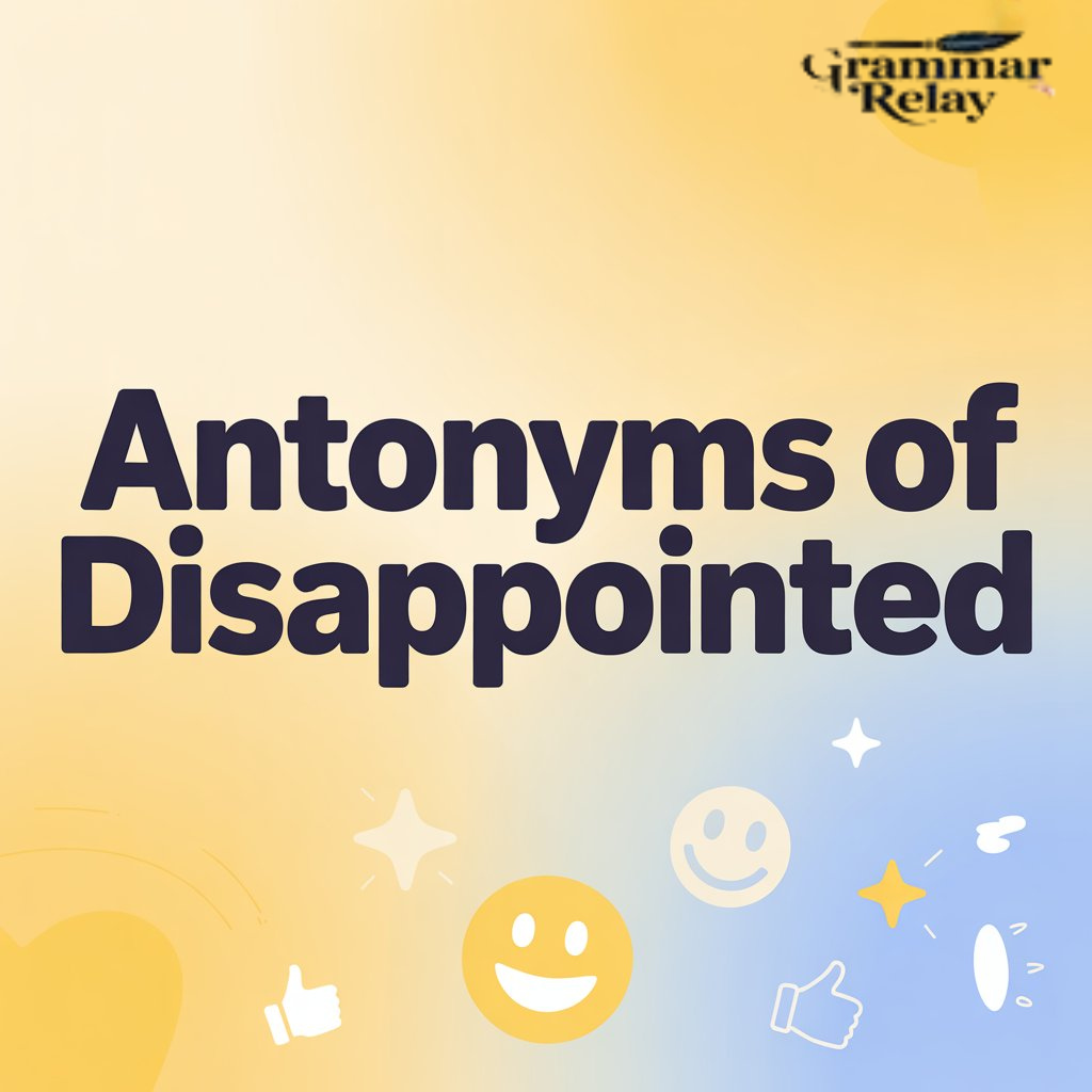 Antonyms of Disappointed