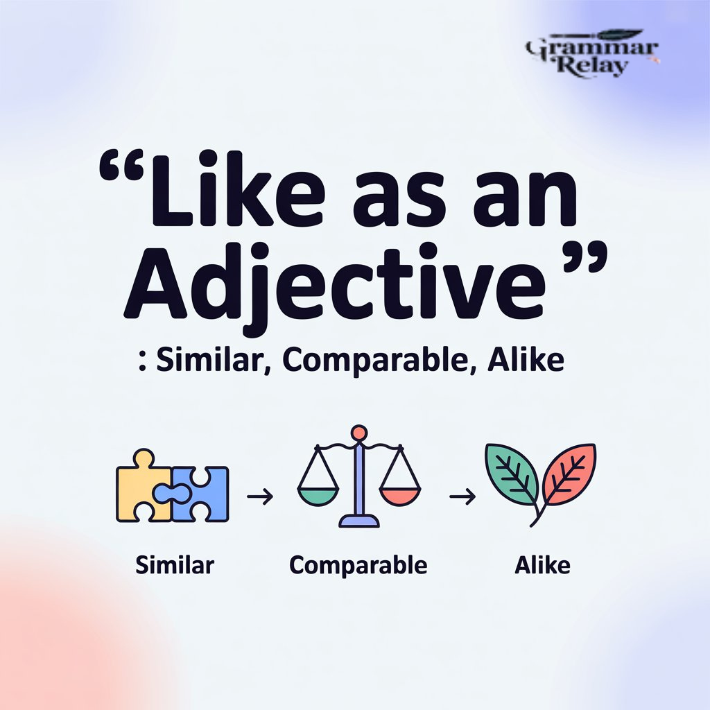 "Like" as an Adjective : Similar, Comparable, Alike
