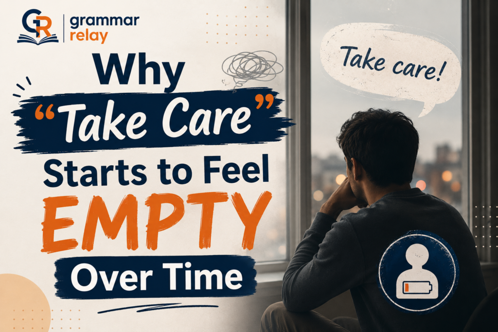 Why "Take Care" Starts to Feel Empty Over Time