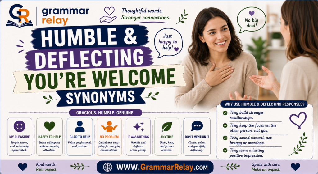 Humble & Deflecting You're Welcome Synonyms
