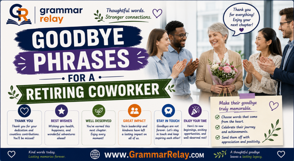 Goodbye Phrases for a Retiring Coworker