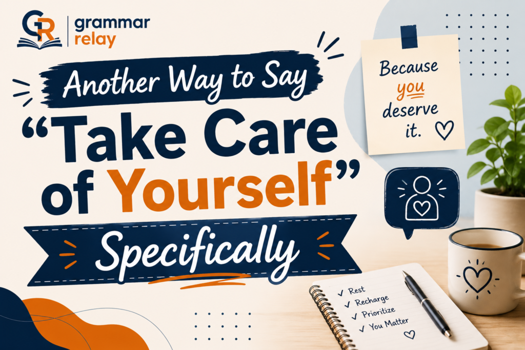 Another Way to Say "Take Care of Yourself" Specifically