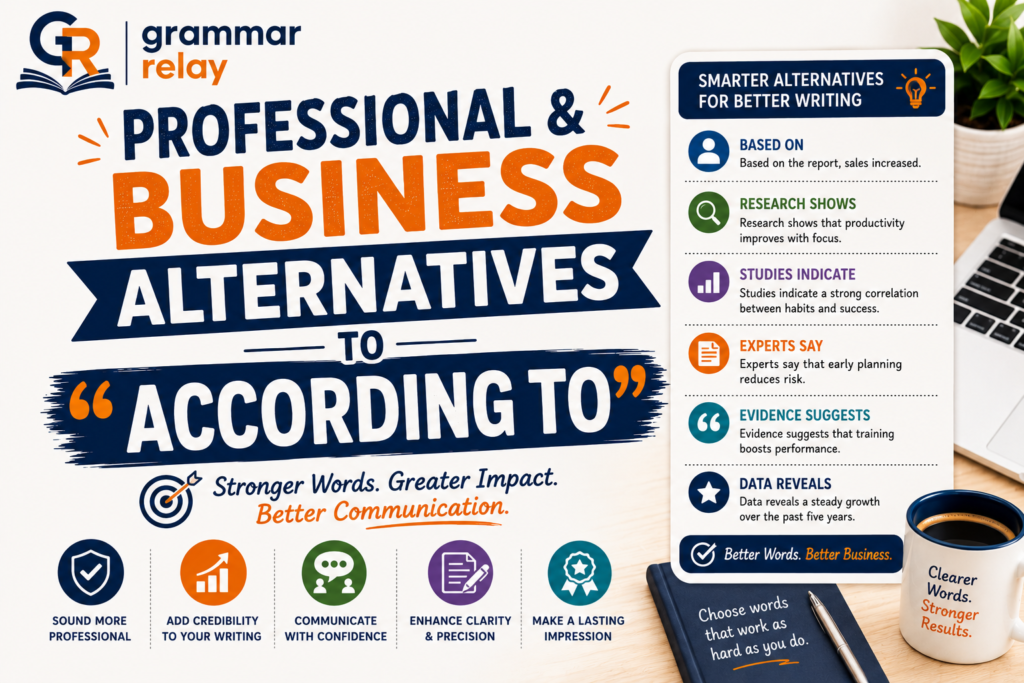 Professional & Business Alternatives to "According To"