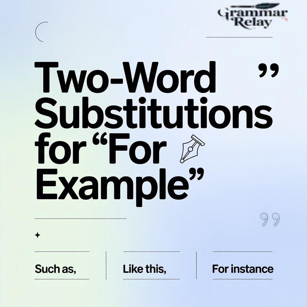Two-Word Substitutions for "For Example"