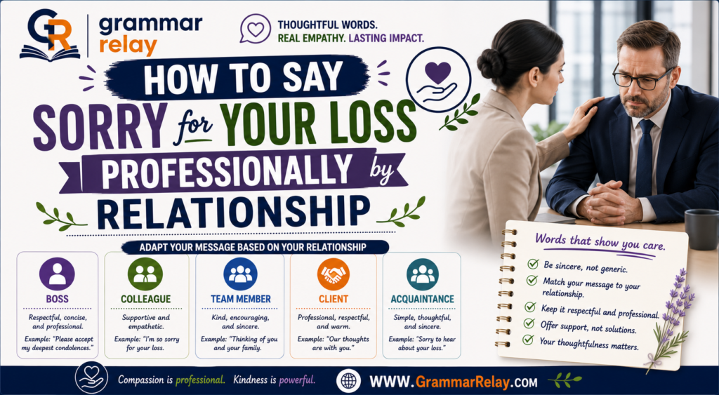 How to Say Sorry for Your Loss Professionally by Relationship
