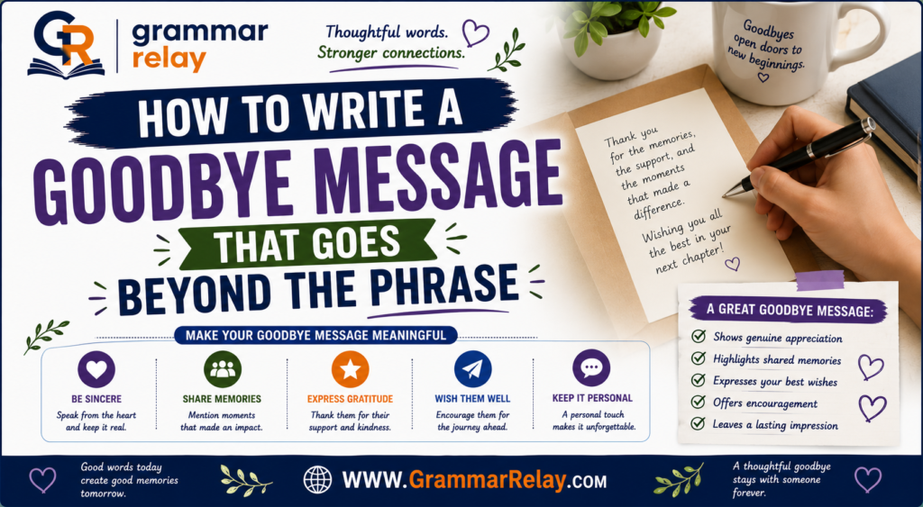 How to Write a Goodbye Message That Goes Beyond the Phrase