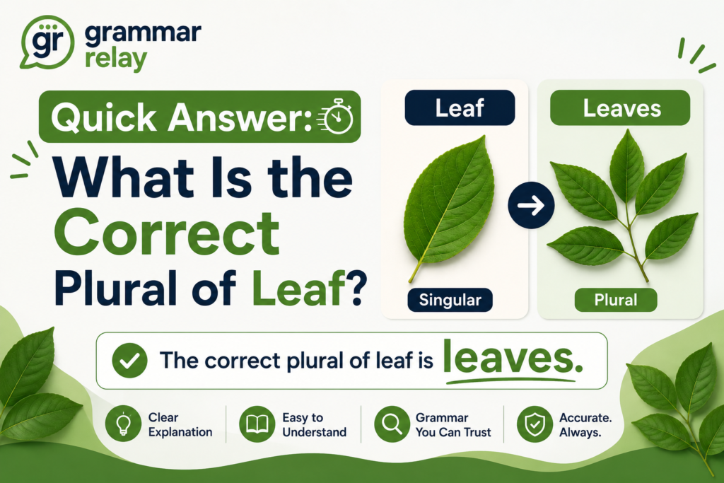 Quick Answer: What Is the Correct Plural of Leaf?