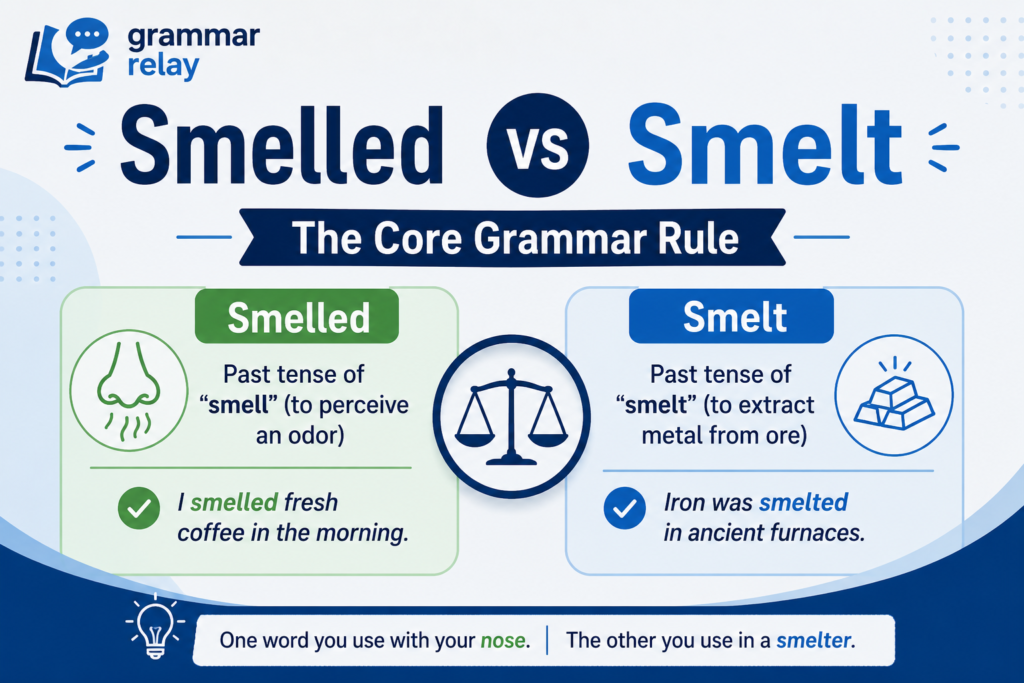 Smelled vs Smelt: The Core Grammar Rule