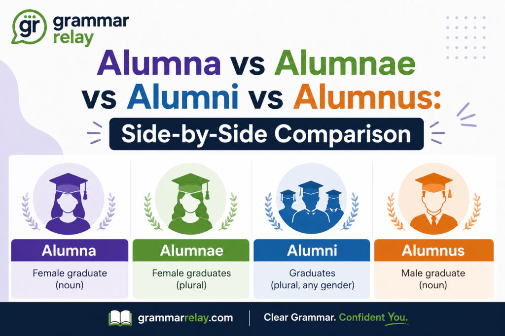 Alumna vs Alumnae vs Alumni vs Alumnus: Side-by-Side Comparison