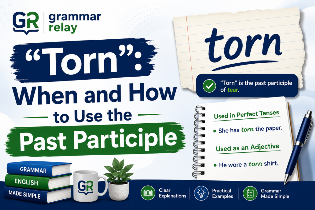 "Torn": When and How to Use the Past Participle