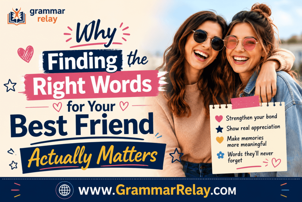 Why Finding the Right Words for Your Best Friend Actually Matters