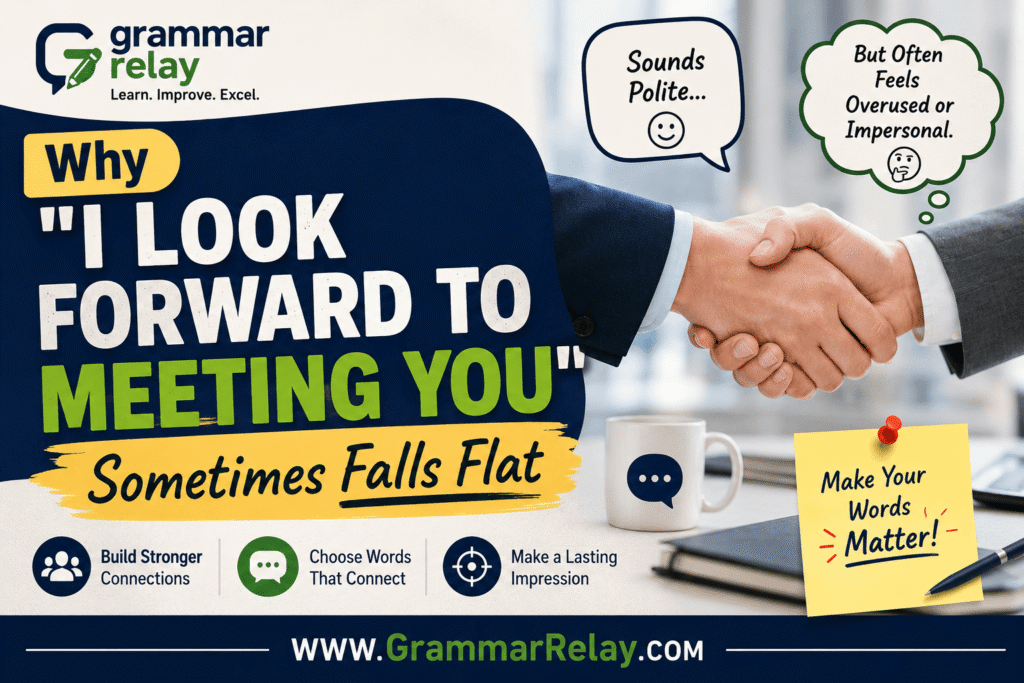 Why "I Look Forward to Meeting You" Sometimes Falls Flat