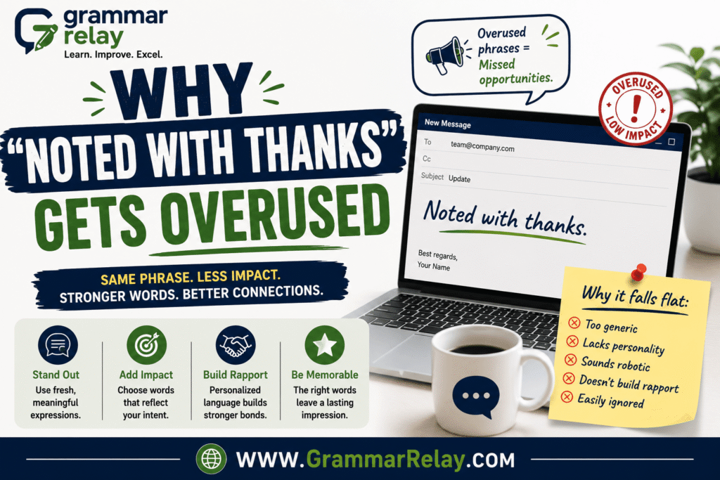 Why "Noted With Thanks" Gets Overused