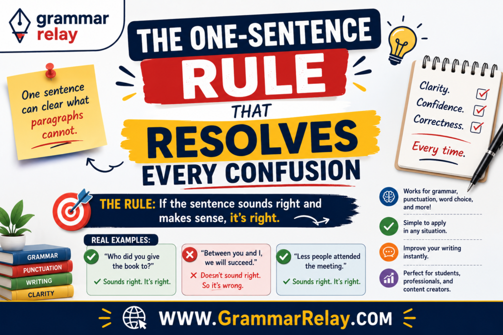 The One-Sentence Rule That Resolves Every Confusion