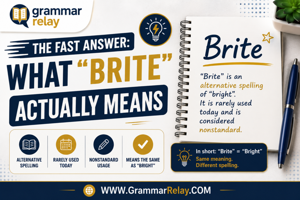 The Fast Answer: What "Brite" Actually Means