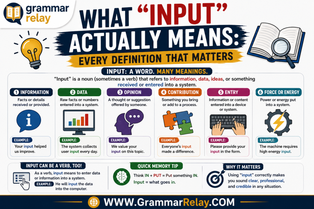 What "Input" Actually Means: Every Definition That Matters