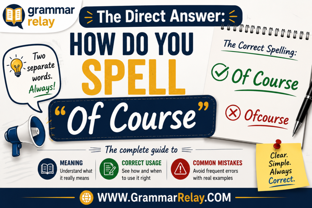 The Direct Answer: How Do You Spell "Of Course"?