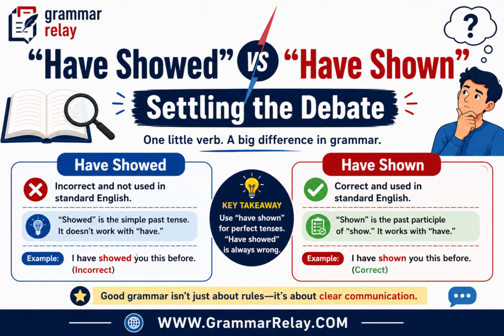 "Have Showed" vs "Have Shown": Settling the Debate