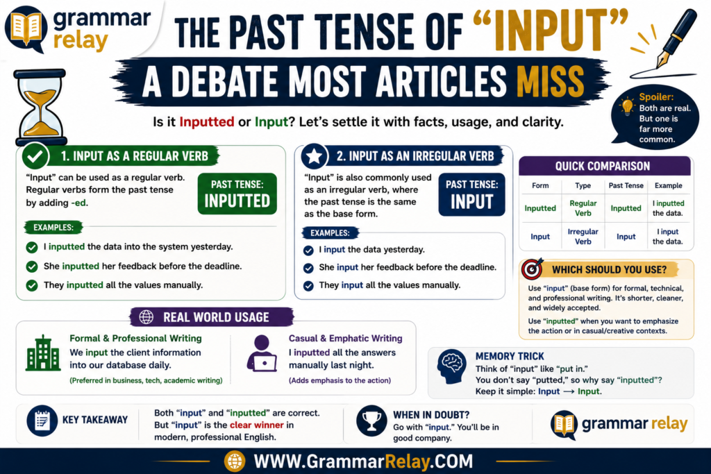 The Past Tense of "Input": A Debate Most Articles Miss