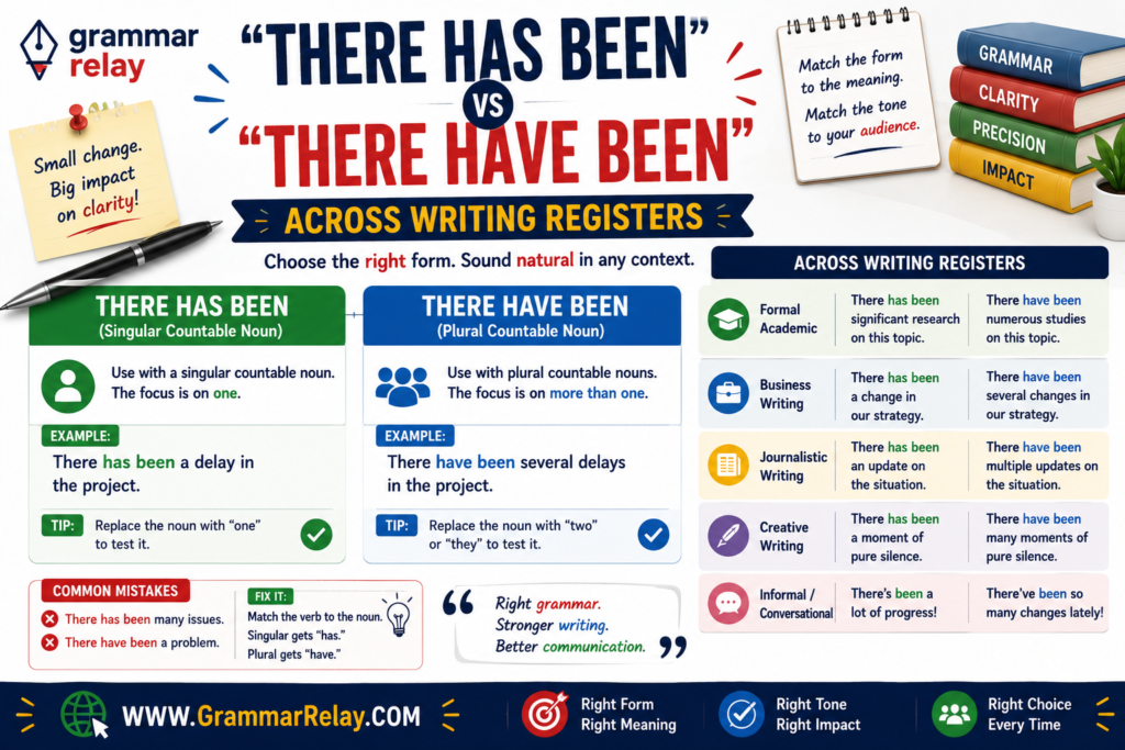 "There Has Been" vs "There Have Been" Across Writing Registers
