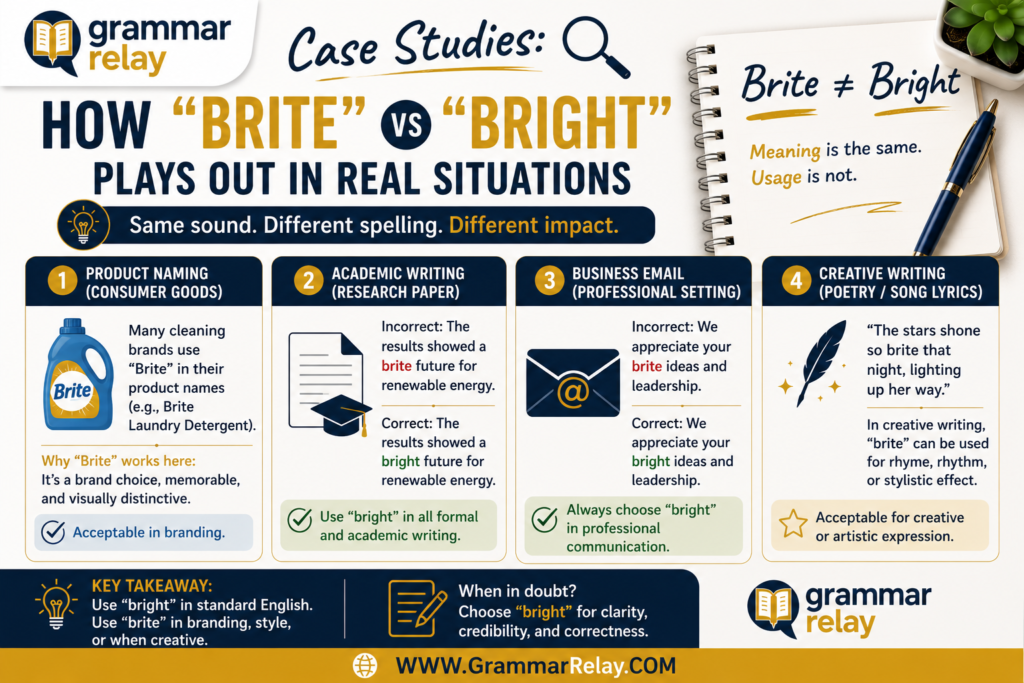 Case Studies: How "Brite" vs "Bright" Plays Out in Real Situations