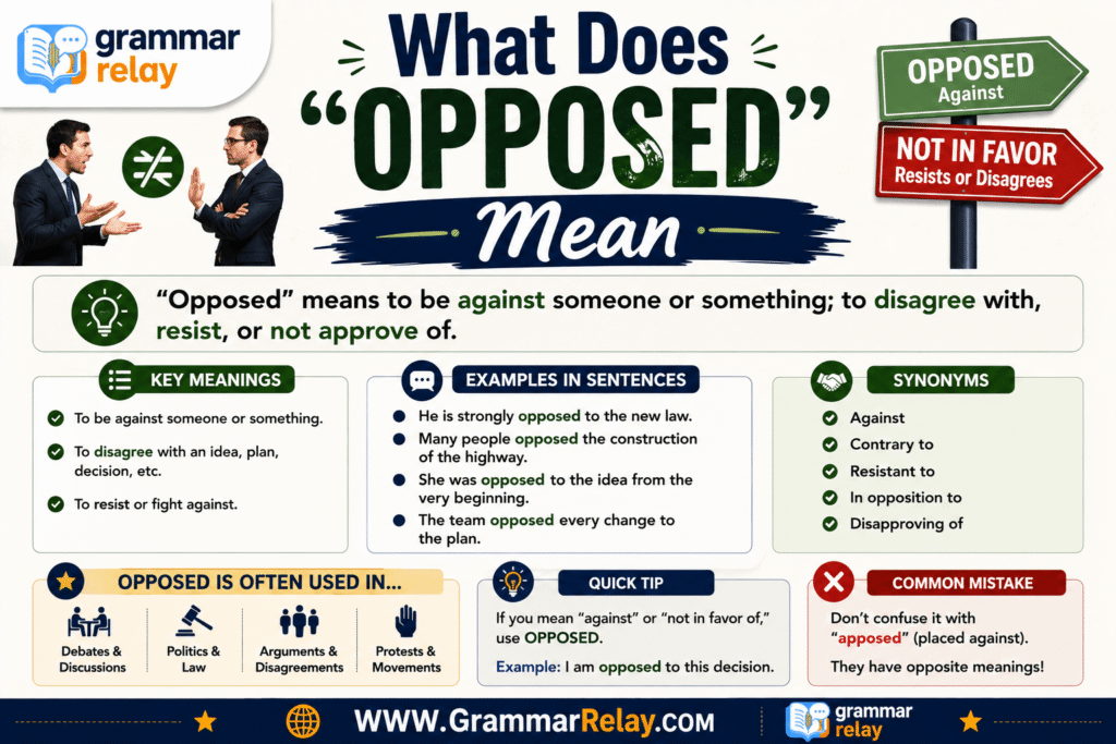 What Does "Opposed" Mean