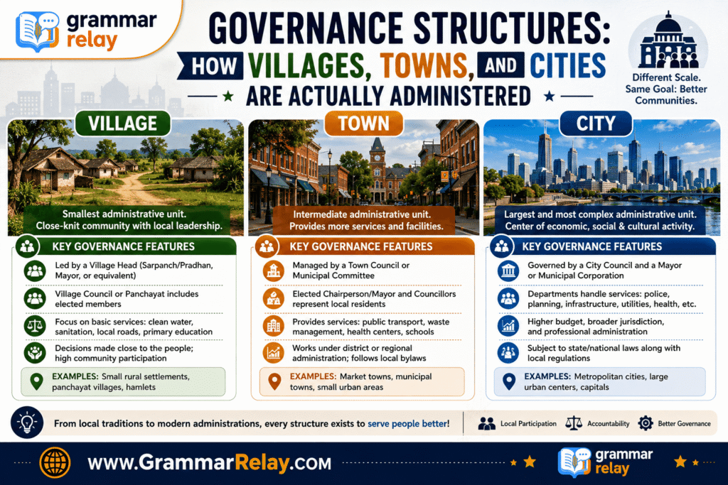 Governance Structures: How Villages, Towns, and Cities Are Actually Administered