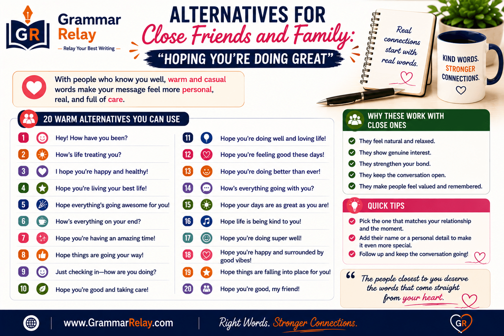 Alternatives for Close Friends and Family: "Hoping You're Doing Great"