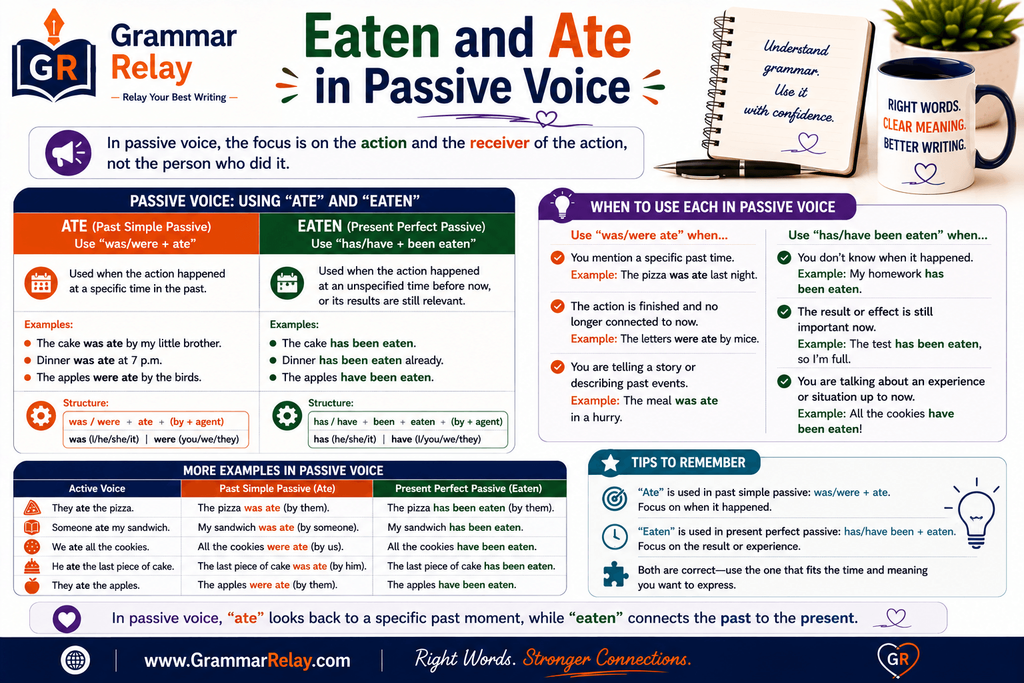 Eaten and Ate in Passive Voice