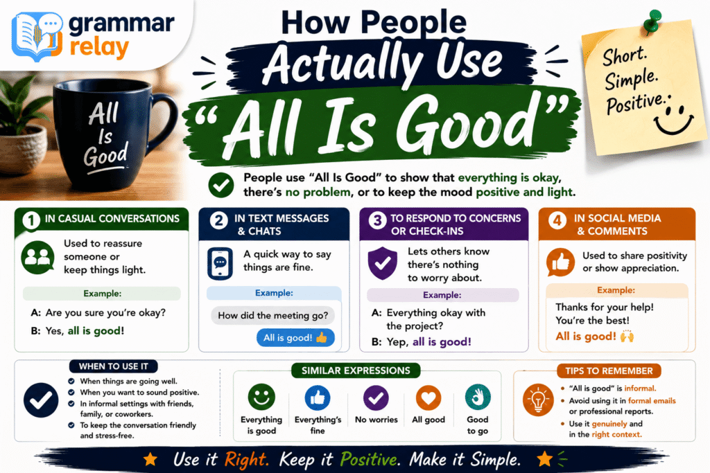 How People Actually Use "All Is Good"
