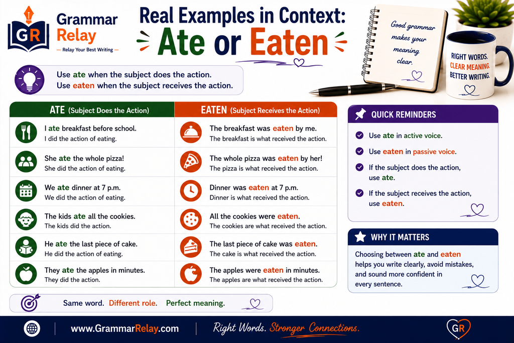 Real Examples in Context: "Ate or Eaten"