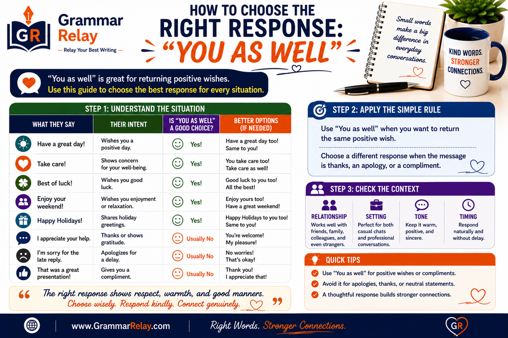 How to Choose the Right Response: "You As Well"