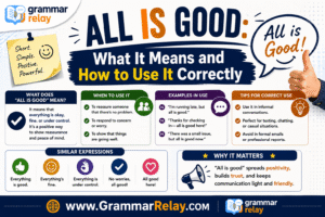 All Is Good What It Means and How to Use It Correctly