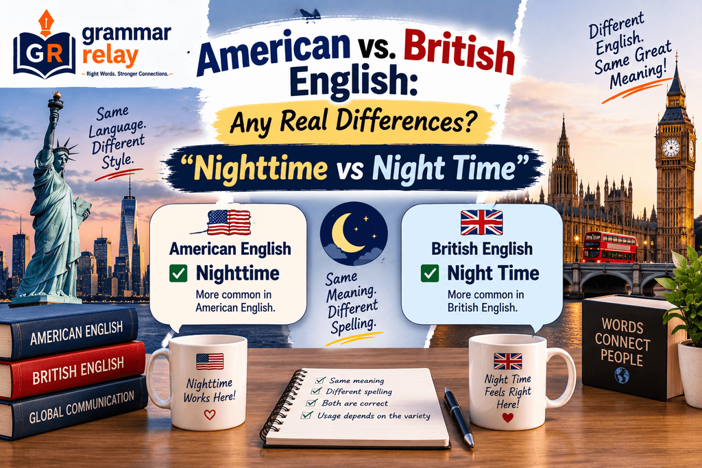 American vs. British English: Any Real Differences? "Nighttime vs Night Time"