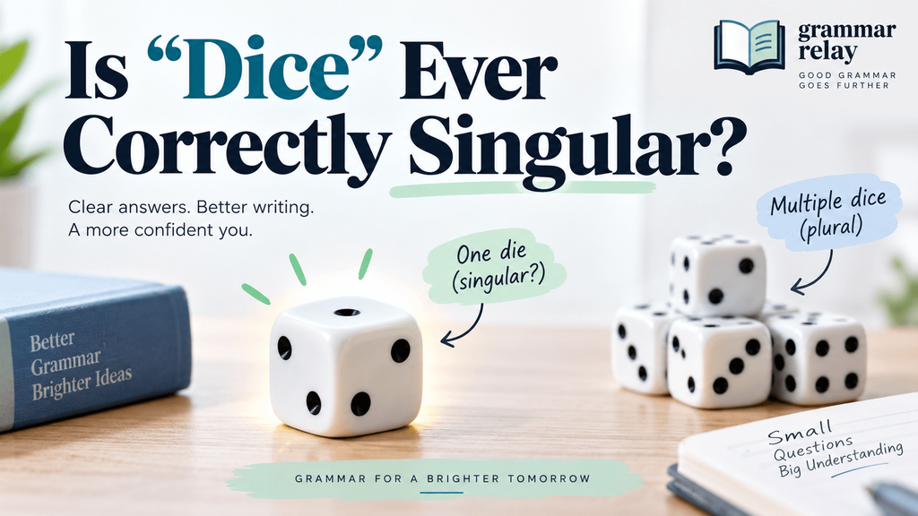 Is "Dice" Ever Correctly Singular?