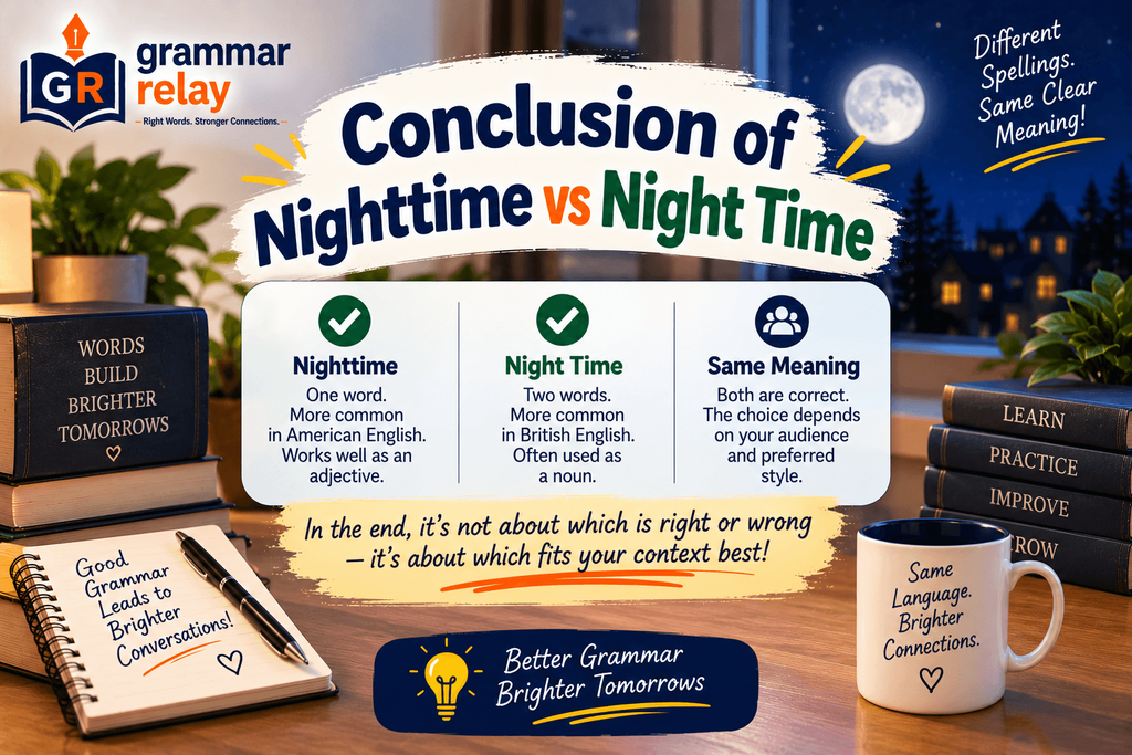 Conclusion of Nighttime vs Night Time